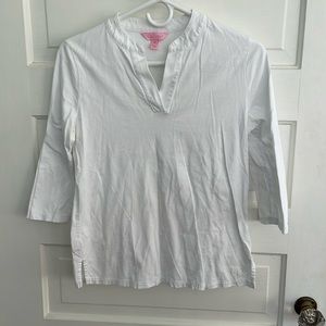 Lilly Pulitzer Vintage Pink Tag White Tunic XS